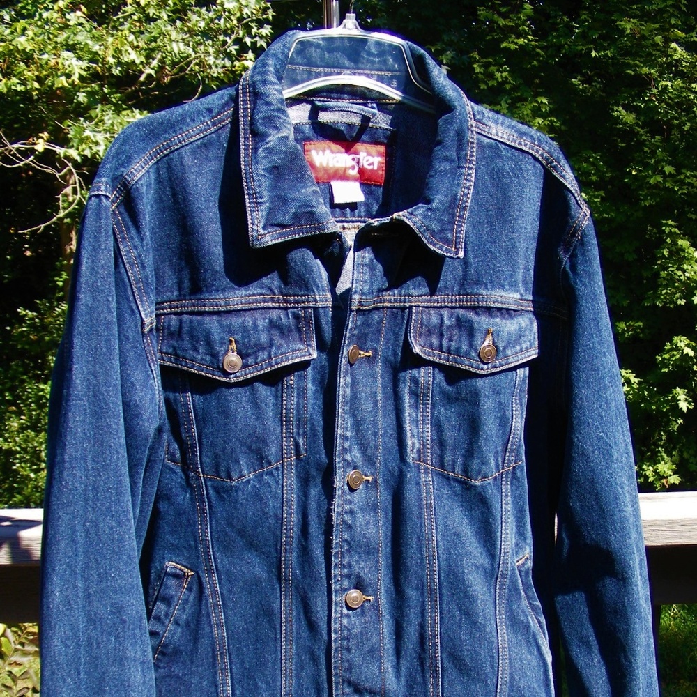 Vintage Wrangler Dark Blue Denim Jean Jacket Men M